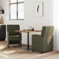 Produktbild för Matstolar med hjul med hjul 2 pcs Armégrön 57 x 67 x 95 cm
