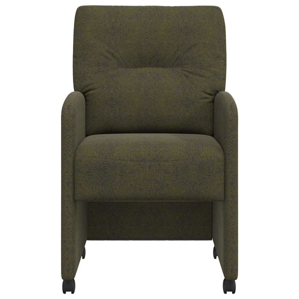 Produktbild för Matstolar med hjul med hjul 2 pcs Armégrön 57 x 67 x 95 cm