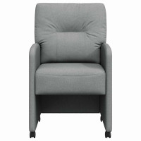 Produktbild för Matstolar med hjul med hjul 2 pcs Ljusgrå 57 x 67 x 95 cm tyg