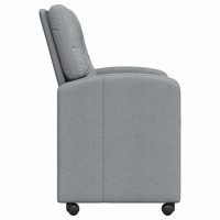 Produktbild för Matstolar med hjul med hjul 2 pcs Ljusgrå 57 x 67 x 95 cm tyg
