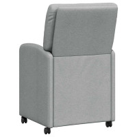 Produktbild för Matstolar med hjul med hjul 2 pcs Ljusgrå 57 x 67 x 95 cm tyg