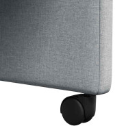 Produktbild för Matstolar med hjul med hjul 2 pcs Ljusgrå 57 x 67 x 95 cm tyg