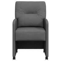 Produktbild för Matstolar med hjul med hjul 2 pcs Mörkgrå 57 x 67 x 95 cm tyg