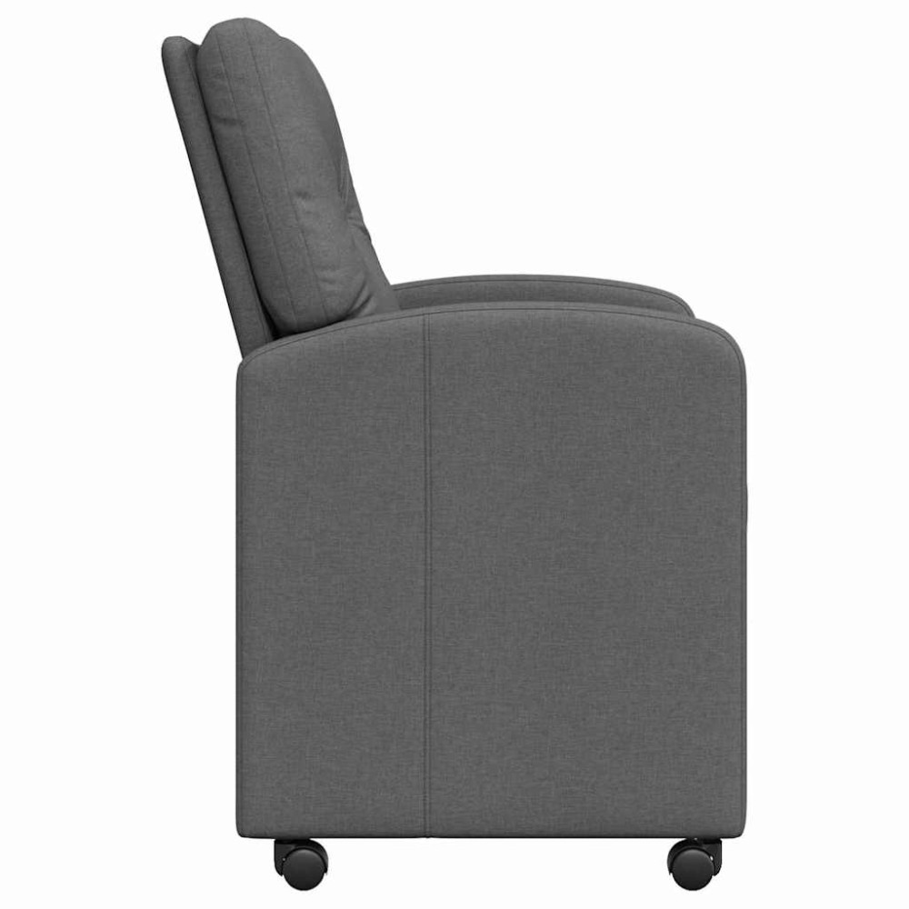Produktbild för Matstolar med hjul med hjul 2 pcs Mörkgrå 57 x 67 x 95 cm tyg