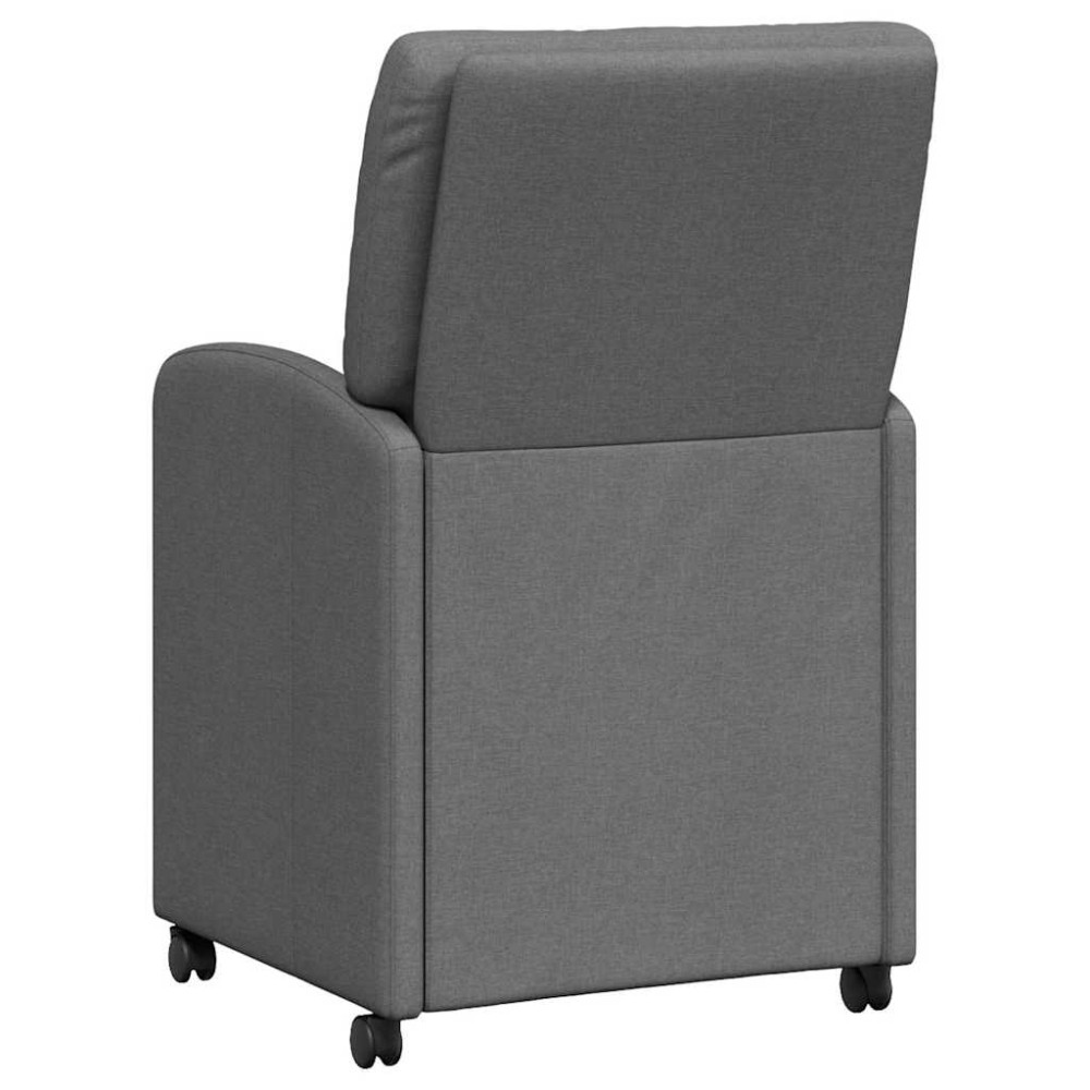 Produktbild för Matstolar med hjul med hjul 2 pcs Mörkgrå 57 x 67 x 95 cm tyg