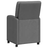 Produktbild för Matstolar med hjul med hjul 2 pcs Mörkgrå 57 x 67 x 95 cm tyg