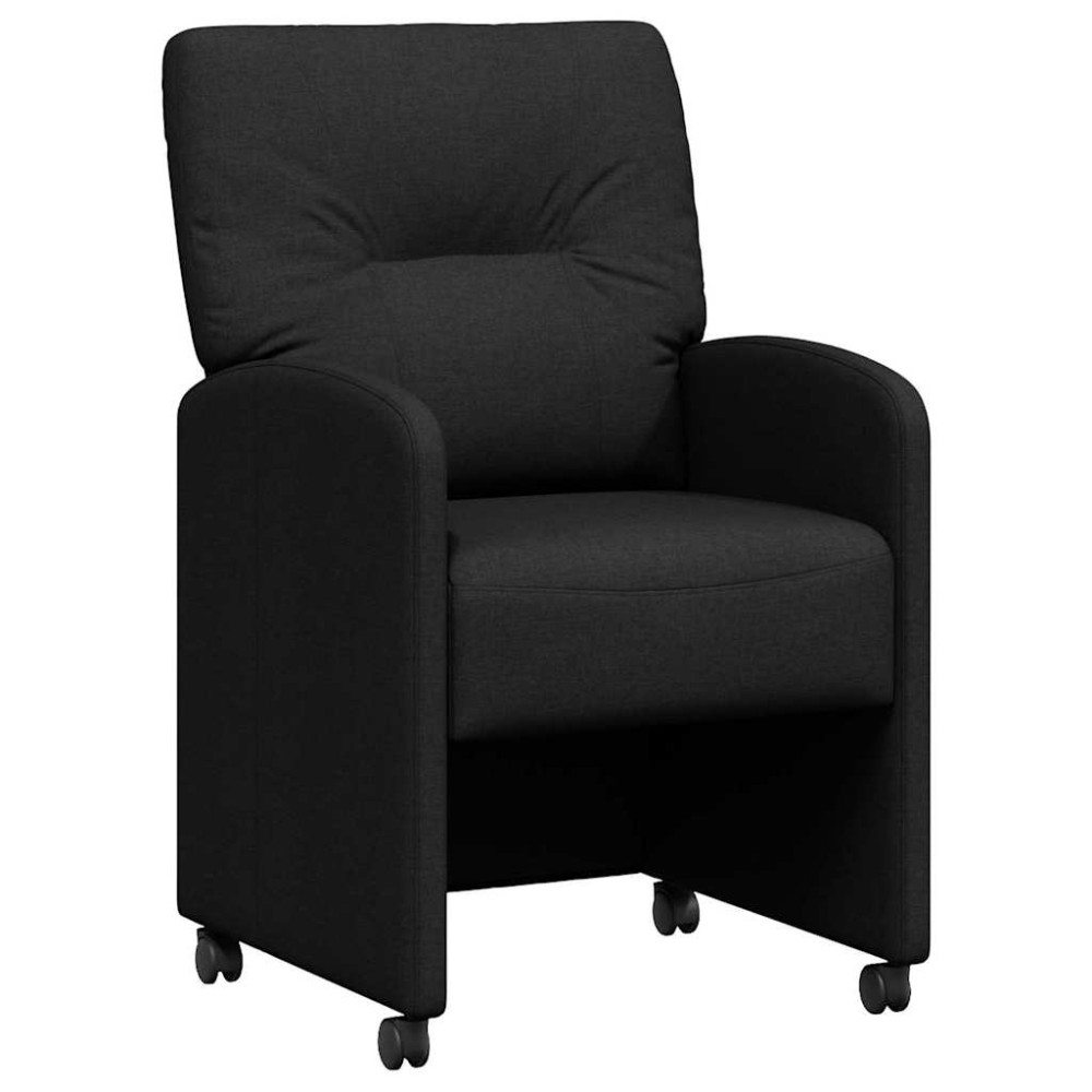 Produktbild för Matstolar med hjul med hjul 2 pcs Svart 57 x 67 x 95 cm tyg