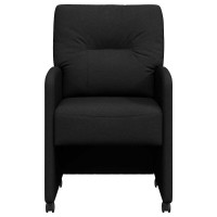Produktbild för Matstolar med hjul med hjul 2 pcs Svart 57 x 67 x 95 cm tyg