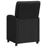 Produktbild för Matstolar med hjul med hjul 2 pcs Svart 57 x 67 x 95 cm tyg