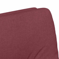 Produktbild för Matstolar med hjul med hjul 2 pcs Vinröd 57 x 67 x 95 cm tyg