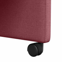 Produktbild för Matstolar med hjul med hjul 2 pcs Vinröd 57 x 67 x 95 cm tyg