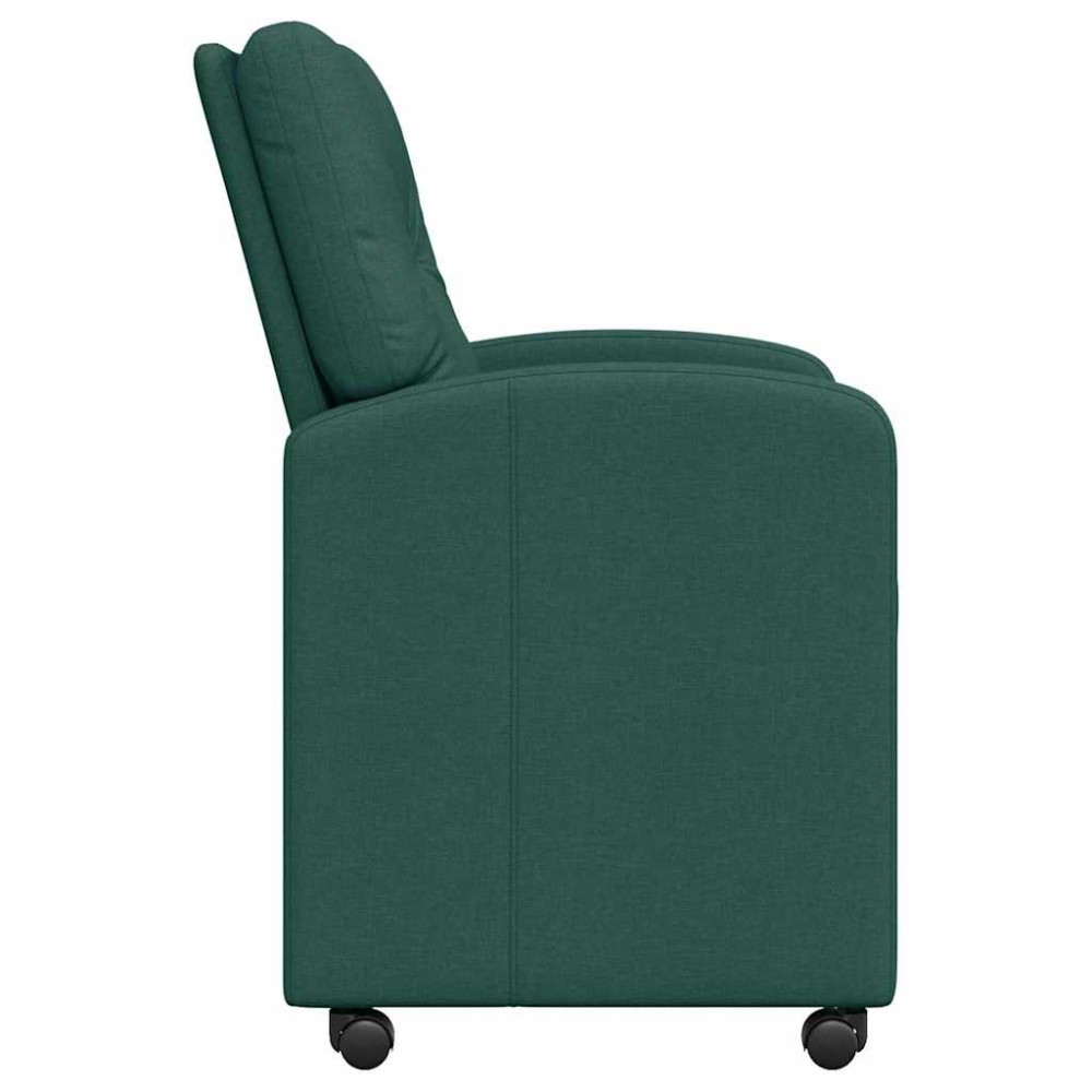 Produktbild för Matstolar med hjul med hjul 2 pcs Mörkgrön 57 x 67 x 95 cm tyg