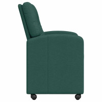 Produktbild för Matstolar med hjul med hjul 2 pcs Mörkgrön 57 x 67 x 95 cm tyg