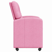 Produktbild för Matstolar med hjul med hjul 2 pcs Rosa 57 x 67 x 95 cm tyg