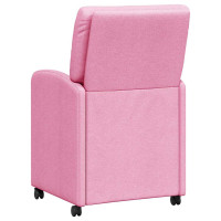 Produktbild för Matstolar med hjul med hjul 2 pcs Rosa 57 x 67 x 95 cm tyg