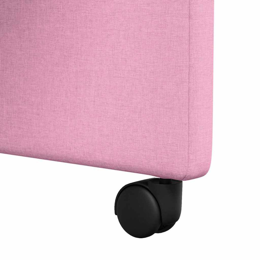 Produktbild för Matstolar med hjul med hjul 2 pcs Rosa 57 x 67 x 95 cm tyg