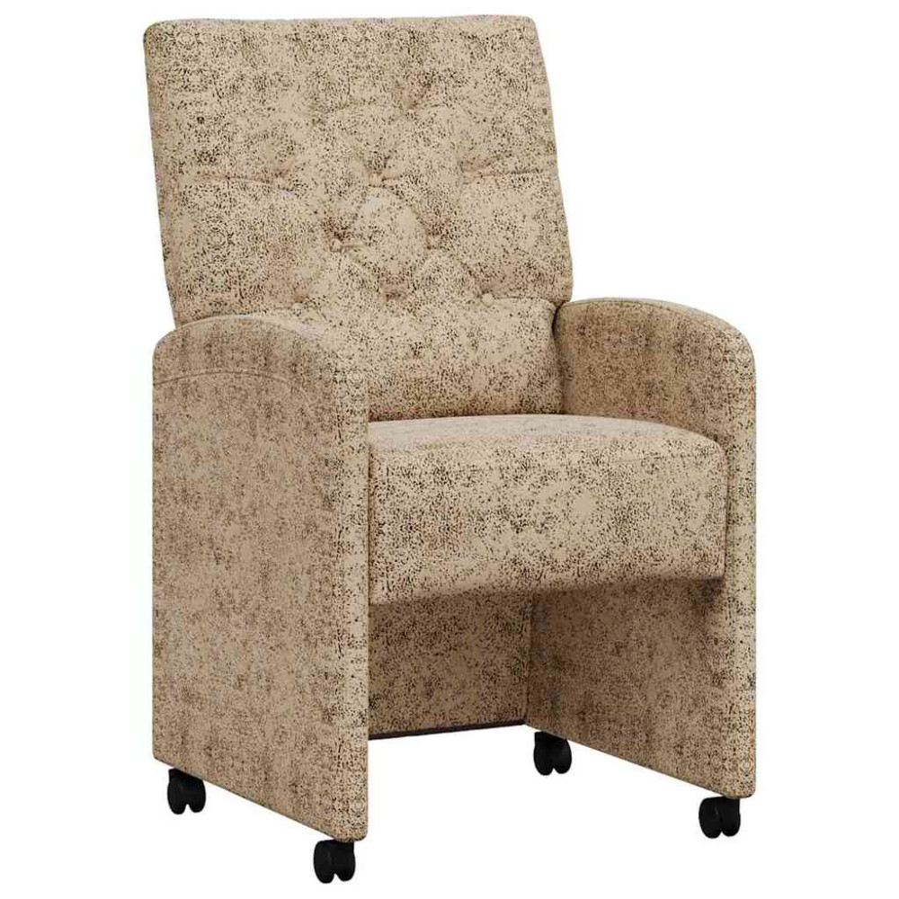 Produktbild för Matstolar med hjul med hjul 2 pcs Ljusgrå 58 x 67 x 97 cm