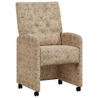 Produktbild för Matstolar med hjul med hjul 2 pcs Ljusgrå 58 x 67 x 97 cm