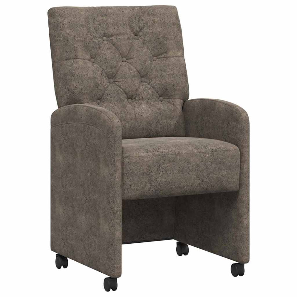 Produktbild för Matstolar med hjul med hjul 2 pcs Mörkgrå 58 x 67 x 97 cm