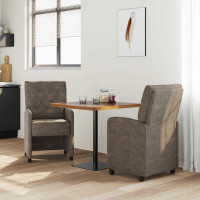 Produktbild för Matstolar med hjul med hjul 2 pcs Mörkgrå 58 x 67 x 97 cm