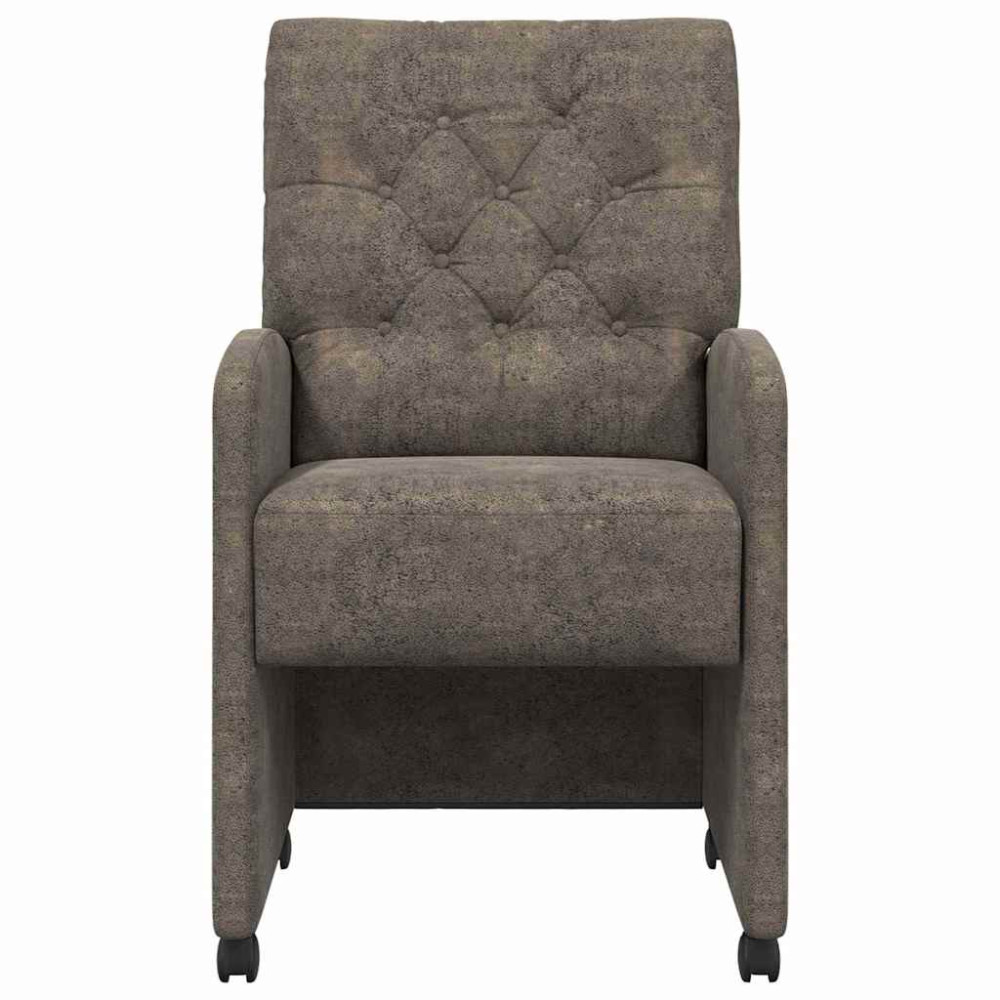 Produktbild för Matstolar med hjul med hjul 2 pcs Mörkgrå 58 x 67 x 97 cm