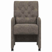 Produktbild för Matstolar med hjul med hjul 2 pcs Mörkgrå 58 x 67 x 97 cm