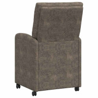 Produktbild för Matstolar med hjul med hjul 2 pcs Mörkgrå 58 x 67 x 97 cm