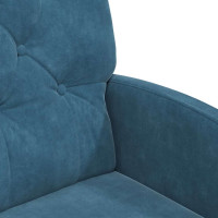 Produktbild för Matstolar med hjul med hjul 2 pcs Blå 58 x 67 x 97 cm Sammet