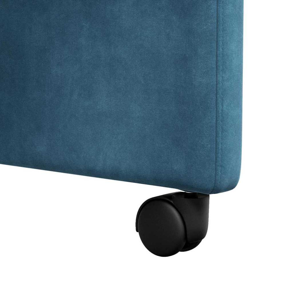 Produktbild för Matstolar med hjul med hjul 2 pcs Blå 58 x 67 x 97 cm Sammet
