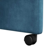 Produktbild för Matstolar med hjul med hjul 2 pcs Blå 58 x 67 x 97 cm Sammet