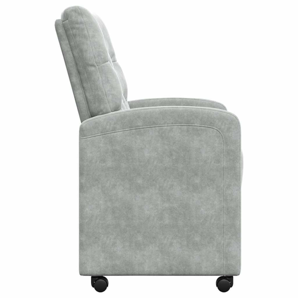 Produktbild för Matstolar med hjul 2 pcs Ljusgrå 58 x 67 x 97 cm Sammet