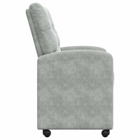 Produktbild för Matstolar med hjul 2 pcs Ljusgrå 58 x 67 x 97 cm Sammet