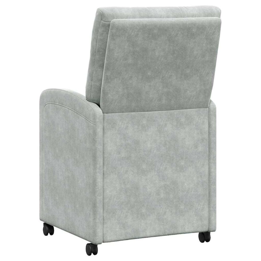 Produktbild för Matstolar med hjul 2 pcs Ljusgrå 58 x 67 x 97 cm Sammet