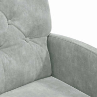 Produktbild för Matstolar med hjul 2 pcs Ljusgrå 58 x 67 x 97 cm Sammet