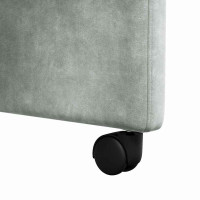 Produktbild för Matstolar med hjul 2 pcs Ljusgrå 58 x 67 x 97 cm Sammet