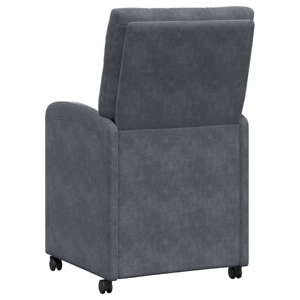 Produktbild för Matstolar med hjul 2 pcs Mörkgrå 58 x 67 x 97 cm Sammet
