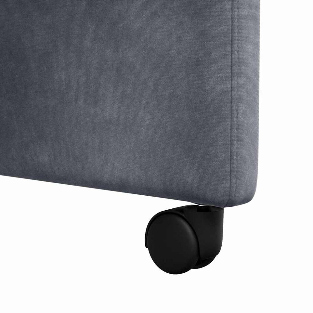 Produktbild för Matstolar med hjul 2 pcs Mörkgrå 58 x 67 x 97 cm Sammet