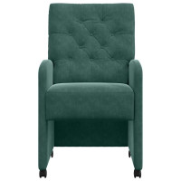 Produktbild för Matstolar med hjul 2 pcs Mörkgrön 58 x 67 x 97 cm Sammet