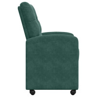 Produktbild för Matstolar med hjul 2 pcs Mörkgrön 58 x 67 x 97 cm Sammet