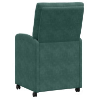Produktbild för Matstolar med hjul 2 pcs Mörkgrön 58 x 67 x 97 cm Sammet
