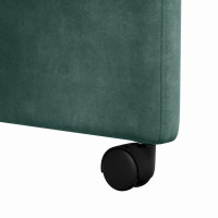 Produktbild för Matstolar med hjul 2 pcs Mörkgrön 58 x 67 x 97 cm Sammet
