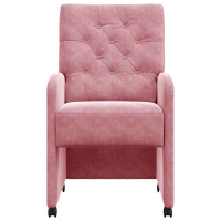 Produktbild för Matstolar med hjul med hjul 2 pcs Rosa 58 x 67 x 97 cm Sammet