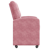 Produktbild för Matstolar med hjul med hjul 2 pcs Rosa 58 x 67 x 97 cm Sammet