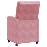 Produktbild för Matstolar med hjul med hjul 2 pcs Rosa 58 x 67 x 97 cm Sammet