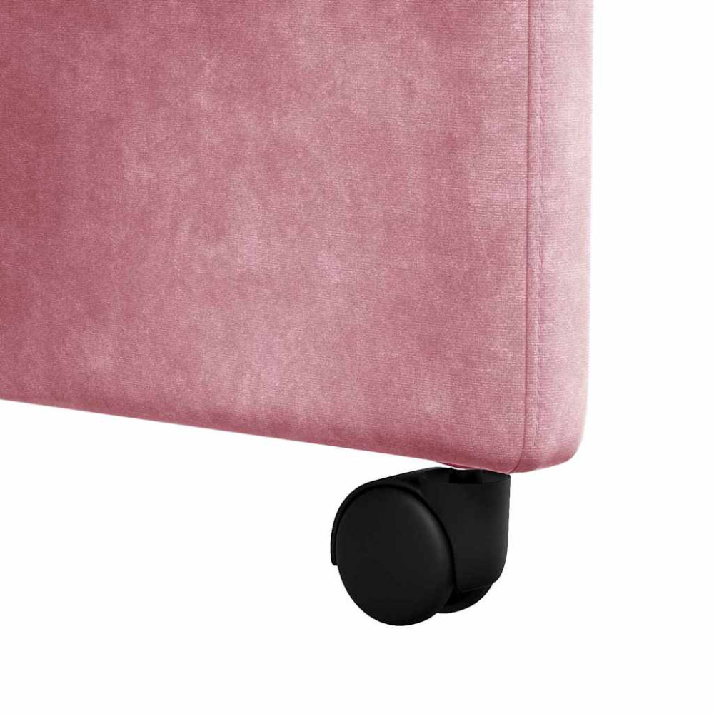 Produktbild för Matstolar med hjul med hjul 2 pcs Rosa 58 x 67 x 97 cm Sammet