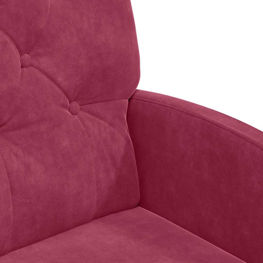 Produktbild för Matstolar med hjul med hjul 2 pcs Vinröd 58 x 67 x 97 cm Sammet
