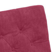 Produktbild för Matstolar med hjul med hjul 2 pcs Vinröd 58 x 67 x 97 cm Sammet