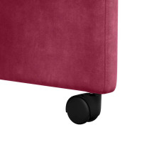 Produktbild för Matstolar med hjul med hjul 2 pcs Vinröd 58 x 67 x 97 cm Sammet