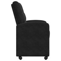 Produktbild för Matstolar med hjul med hjul 2 pcs Svart 58 x 67 x 97 cm Sammet