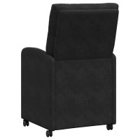 Produktbild för Matstolar med hjul med hjul 2 pcs Svart 58 x 67 x 97 cm Sammet